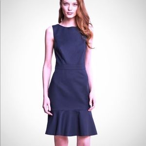 Banana Republic flounce sheath suit dress navy 2P